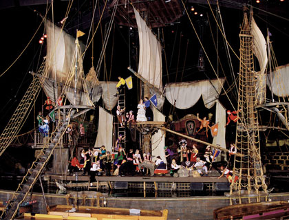 Barco pirata en el escenarioo